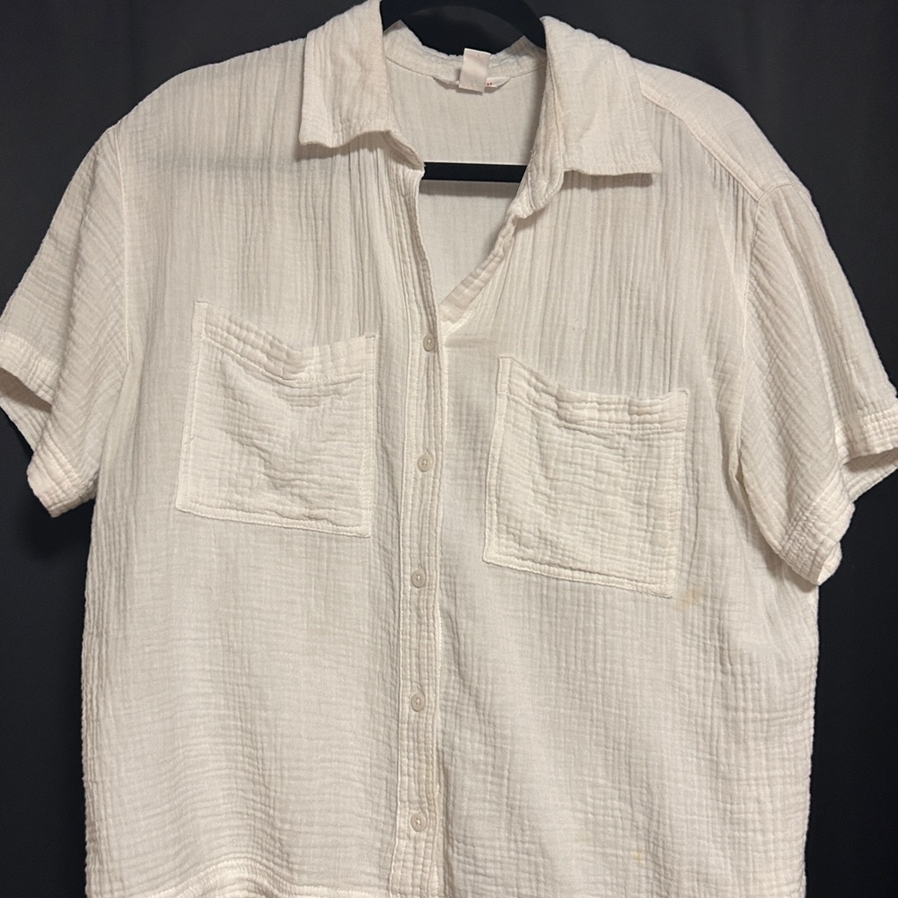 Joe Fresh Cream Button Down Shirt